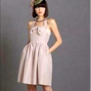 Anthropologie BHLDN Hitherto Batten Bow Dress, Khaki, Size 4